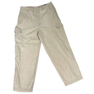 Reunion Pants Men's Causal Beige Pleated Linen Cotton Blend Size 36W x 30L